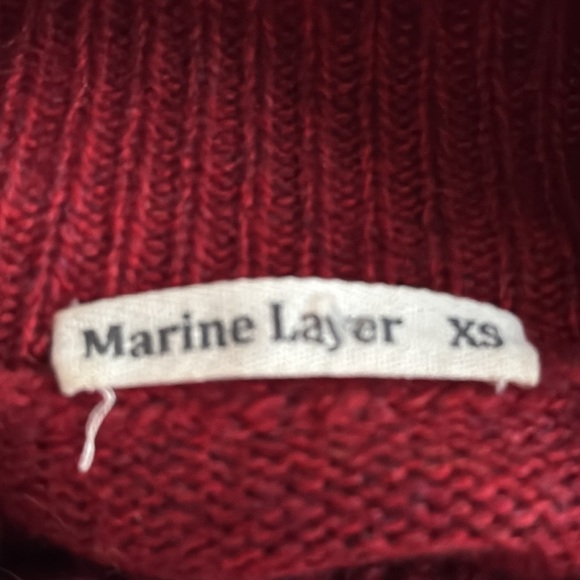 Marine Layer Crimson Red Addison Knit Wool Cashmere‎ Turtleneck Mini Dress Sz XS - Picture 6 of 8